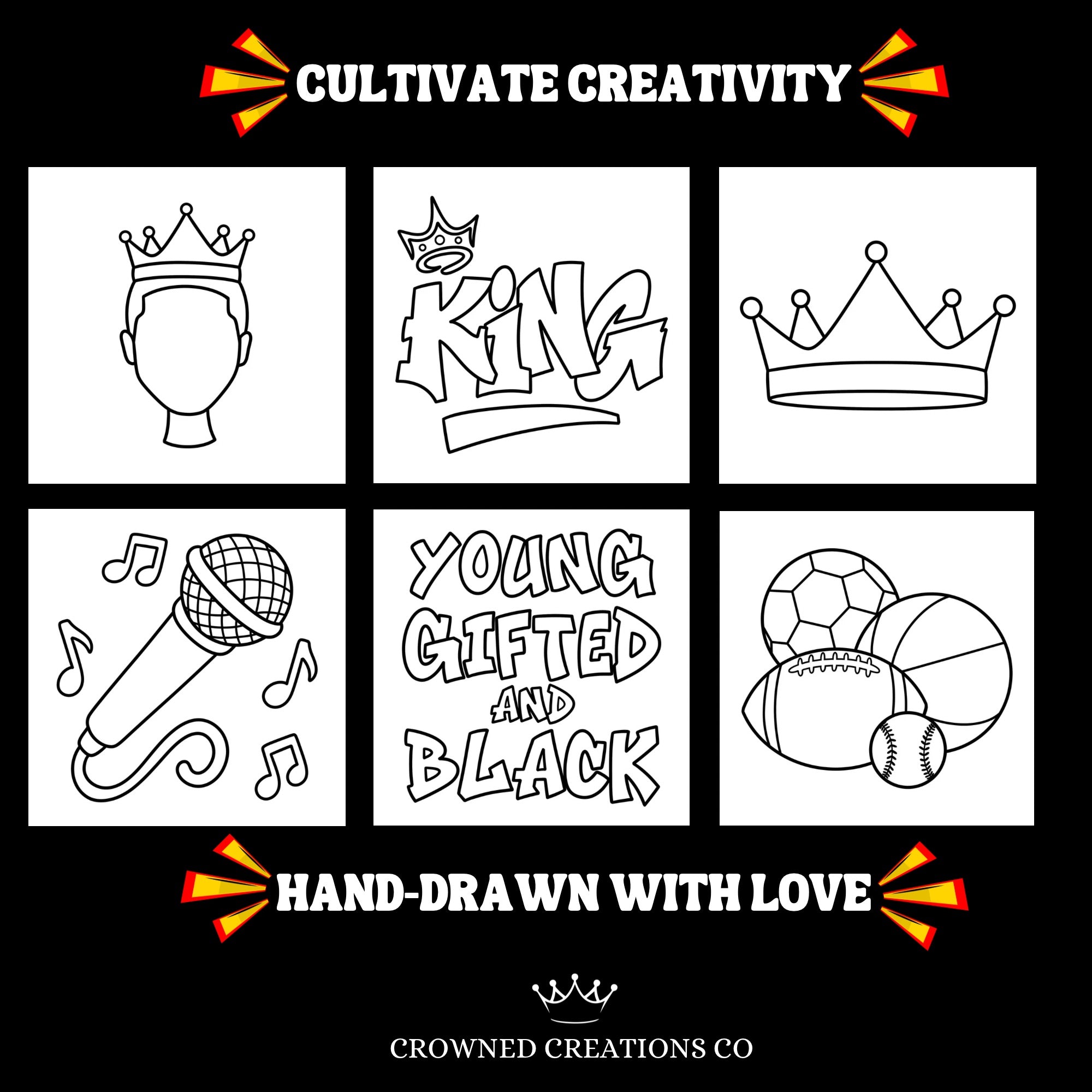 The Bold and Easy Coloring Book for Black Boys